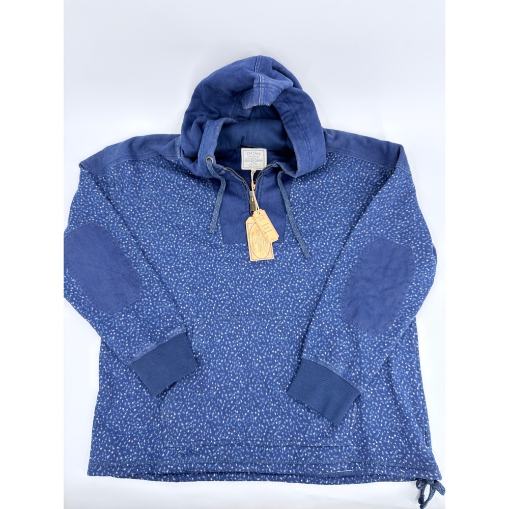 Fat Face Hoodie Sweatshirt Pullover Modern Women Size 12 Blue Dotted Quarter Zip